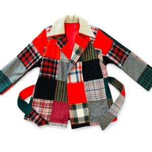 Vintage Plaid Patchwork Coat